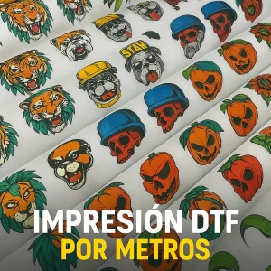 Impresión DTF por metros logos diversos