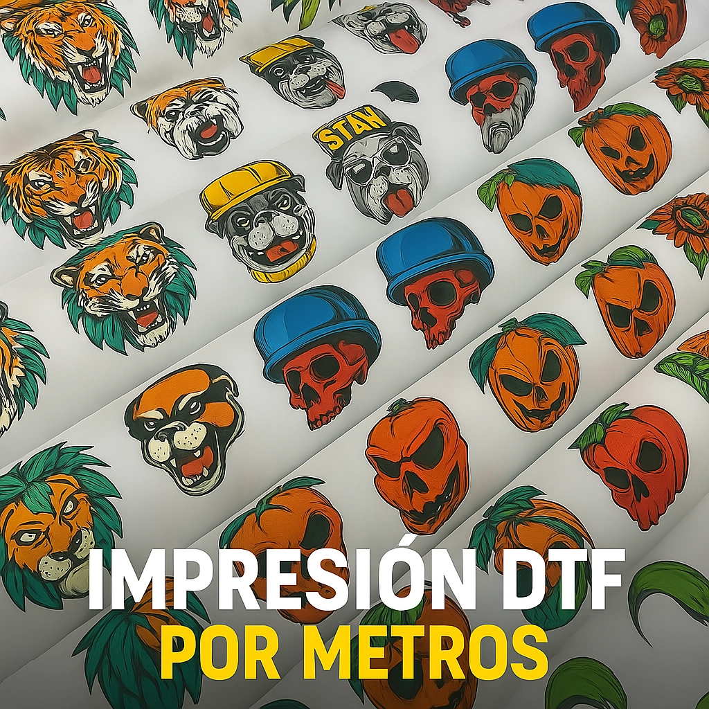 Impresión DTF por metros logos diversos