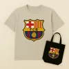 Impresión DTF por metros camisa y bolso con logo del FC Barcelona