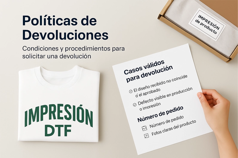 Políticas de devoluciones Impresión DTF